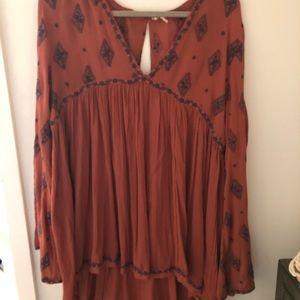 Free People long sleeve flowy dress